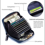 Men'S Leather Card Holder Casual Driver License Wallet - Black