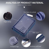 Men'S Leather Card Holder Casual Driver License Wallet - Black