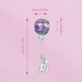 925 Sterling Silver Hot Air Balloon Cat Pendant