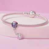 925 Sterling Silver Hot Air Balloon Cat Pendant