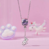 925 Sterling Silver Hot Air Balloon Cat Pendant