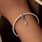 925 Sterling Silver Hot Air Balloon Cat Pendant