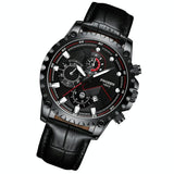Stainless Steel Waterproof Men Sports Watch - Black Steel Black Surface