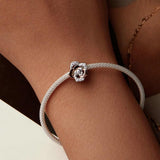 925 Sterling Silver Rose Gold Shining Rose Beads