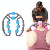 8-Round Yoga Leg Massager Ring-Shaped Roller For Training - Blue
