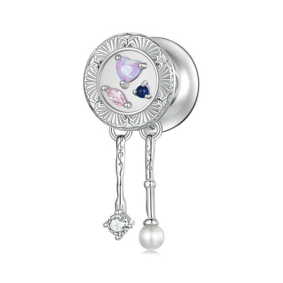 925 Sterling Silver Platinum Plated Tassel Beads Bracelet With