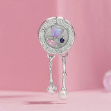 925 Sterling Silver Platinum Plated Tassel Beads Bracelet With