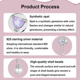 925 Sterling Silver Platinum Plated Tassel Beads Bracelet With