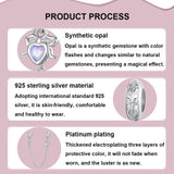 925 Sterling Silver Platinum Opal Bow Safety Chain