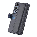 For Samsung Galaxy Z Fold4 5G Foldable Magnetic Phone Case With Pen Holder - Portable And Practical