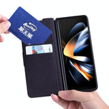 For Samsung Galaxy Z Fold4 5G Foldable Magnetic Phone Case With Pen Holder - Portable And Practical