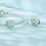 925 Sterling Silver Neon Love Heart Diy Beads Plated