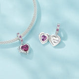 925 Sterling Silver Love Heart Pendant Diy Beads