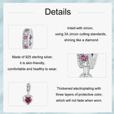925 Sterling Silver Love Heart Pendant Diy Beads