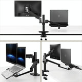 Adjustable Desktop Stand for 17-32 and 12-17 Monitors - Aluminum - Black