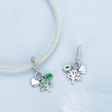 925 Sterling Silver Platinum Plated Zircon Tree Of Life Pendant