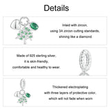 925 Sterling Silver Platinum Plated Zircon Tree Of Life Pendant