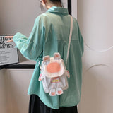 Lightweight Cartoon Crossbody Bag For Students - Blue