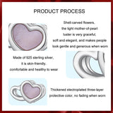 925 Sterling Silver Platinum Plated Pink Heart Diy Beads