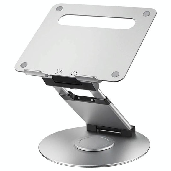 Adjustable 360 Degree Rotating Laptop Stand for 10-17 Inch Devices - Silver