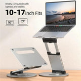 Adjustable 360 Degree Rotating Laptop Stand for 10-17 Inch Devices - Silver