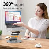 Adjustable 360 Degree Rotating Laptop Stand for 10-17 Inch Devices - Silver
