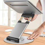Adjustable 360 Degree Rotating Laptop Stand for 10-17 Inch Devices - Silver