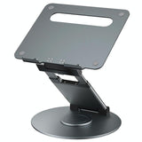 Adjustable 360 Degree Rotating Laptop Stand for 10-17 Inch Devices - Silver