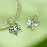 925 Sterling Silver Platinum Plated Luminous Butterfly Pendant