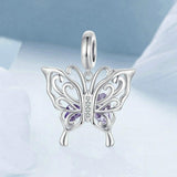 925 Sterling Silver Platinum Plated Butterfly Diy Beads