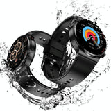 1.32 Inch Screen Leather Watch Strap Smart Health Watch Supports Body Temperature Monitoring Ecg Monitoring Blood Pressure - Black