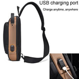 Waterproof Usb Crossbody Backpack For Sports - Black Gold