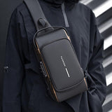 Waterproof Usb Crossbody Backpack For Sports - Black Gold