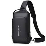 Waterproof Usb Crossbody Backpack For Sports - Black Gold
