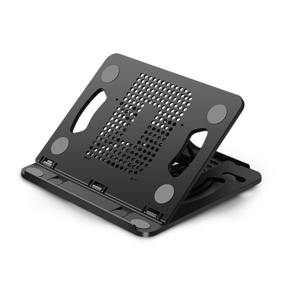 Adjustable Laptop Cooling Stand - Foldable Design - Black