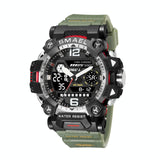 Waterproof Dual Display Outdoor Watch - Multifunctional Alloy for Men - Beige