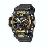 Waterproof Dual Display Outdoor Watch - Multifunctional Alloy for Men - Beige