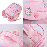 Double School Backpack for Girls - Pink