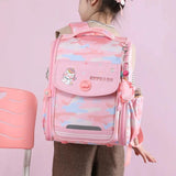 Double School Backpack for Girls - Pink