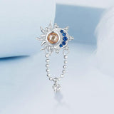 925 Sterling Silver Sun Moon Beaded Diy Pendant