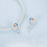 925 Sterling Silver Sun Moon Beaded Diy Pendant