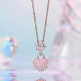 925 Sterling Silver Platinum Plated Bow Heart Pendant Beads