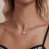 925 Sterling Silver Platinum Plated Bow Heart Pendant Beads