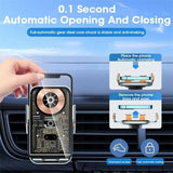 15w Fast Wireless Charger with Infrared Sensor for C10 Car Navigation - Transparent Stand - Gray