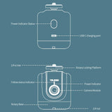 Intelligent 360 Degree Follow Gimbal Camera with Ai Face Recognition - Black