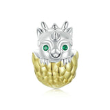 925 Sterling Silver Gold Plated Dragon Egg Beads
