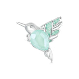 925 Sterling Silver Platinum Plated Hummingbird Flower Diy Beads