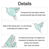 925 Sterling Silver Platinum Plated Hummingbird Flower Diy Beads