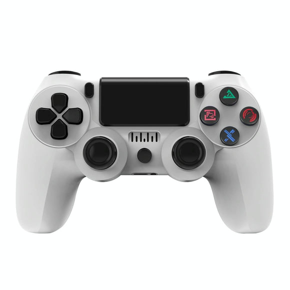 Wireless Bluetooth Game Controller for Ps4 with Dual Vibration and Light Strip - White