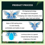 925 Sterling Silver Blue Luminous Zircon Bee Silicone Diy Beads